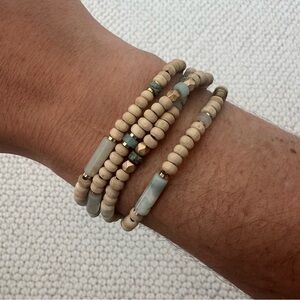 Natural Beaded Bracelet Stack or Necklace